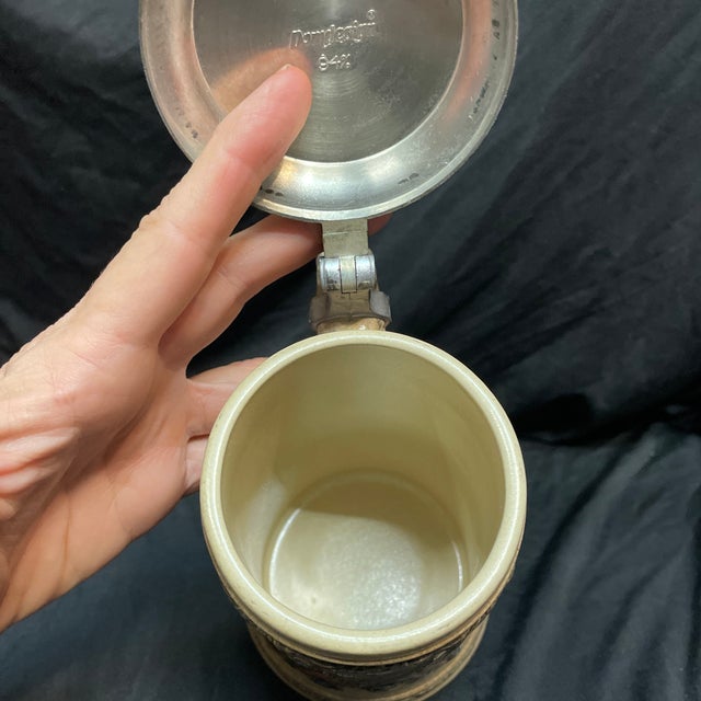 Early 20th Century Classically-Decorated German Beer Stein With Ornamented Pewter Lid For Sale - Image 11 of 11