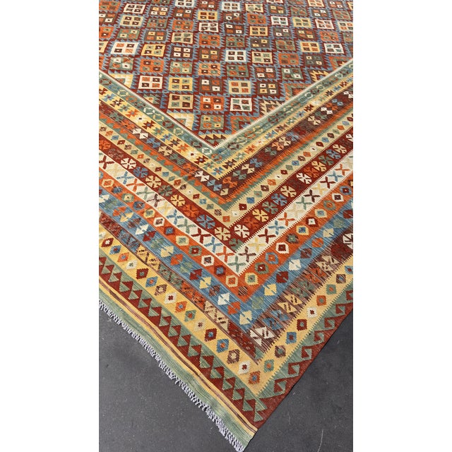 Red Large Flatweave Multi Color Kilim Oversize 15'3"x25'6" For Sale - Image 8 of 8
