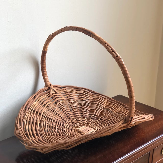 Vintage European Flower Gathering Basket For Sale - Image 9 of 12