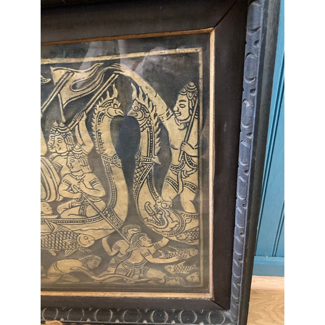 Vintage Handcrafted Leather Dragon Boat Wall Hanging For Sale In Oklahoma City - Image 6 of 12