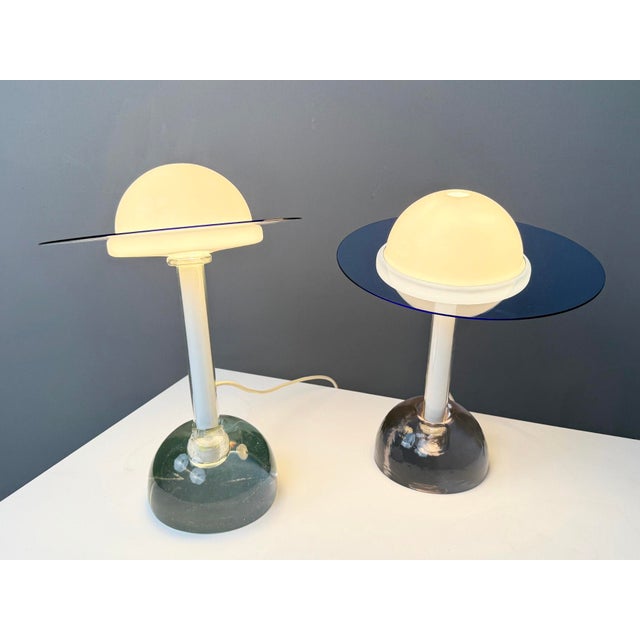 1980s Model 2701 Plutone Table Lamps in Glass by Daniela Puppa for Fontana Arte, Italy, 1981, Set of 2 For Sale - Image 5 of 7