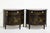 Chinoiserie Mid Century French Chinoiserie Leather Top DemiLune Commode - A Pair For Sale - Image 3 of 14