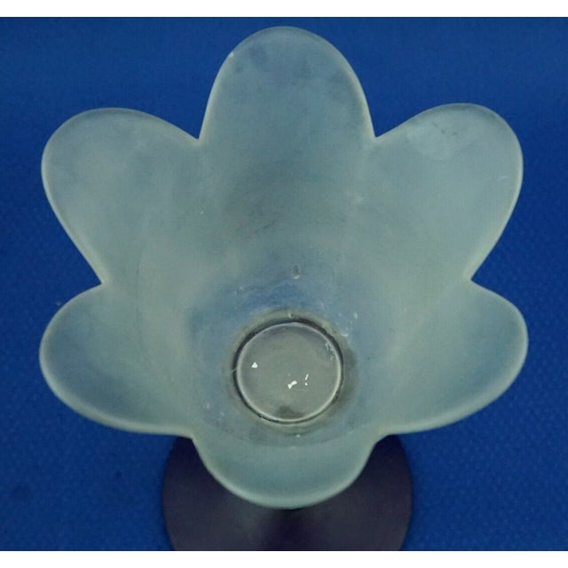 Tulip-Shaped Blue and White Murano Opaline Glass Vase by Alfedo Barbini, Italy, 1950s For Sale - Image 10 of 18
