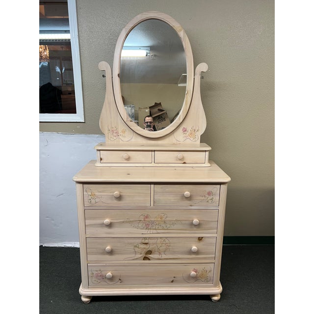 Thomasville First Impressions Ribbons & Bows Chest + Mirror Set Chairish