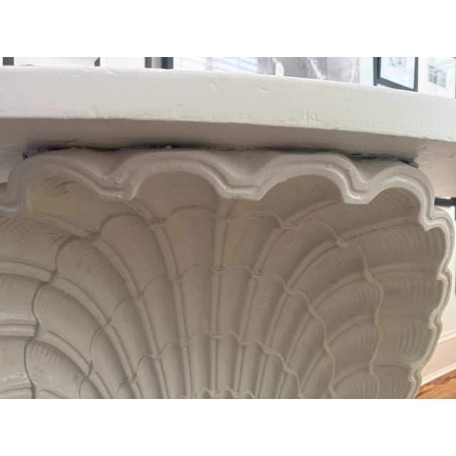 1940s White Shell Form Hollywood Regency Console Table For Sale - Image 13 of 13