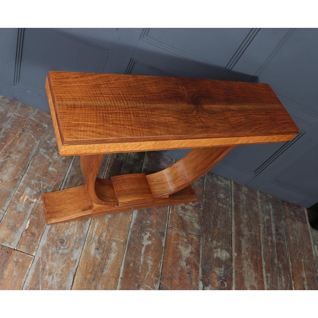 Art Deco French Walnut Console Table, 1930s For Sale - Image 11 of 16