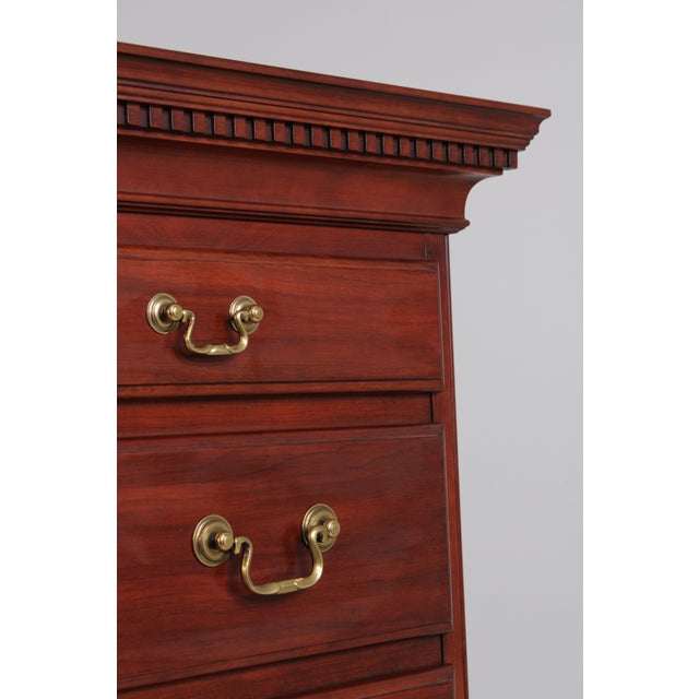 Henkel Harris Model 164 Cherry 9 Drawer Tall Chest on Chest For Sale - Image 12 of 15
