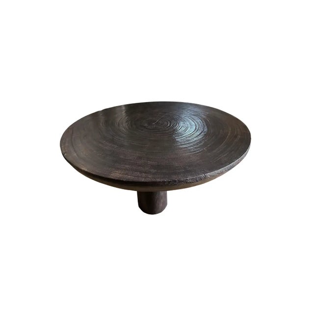 Not Yet Made - Made To Order Suar Wood Round Table, Espresso Finish, Modern Organic For Sale - Image 5 of 5