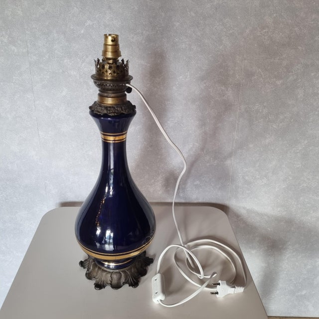 Blue Napoleon III Table Lamp, 1890s For Sale - Image 8 of 14