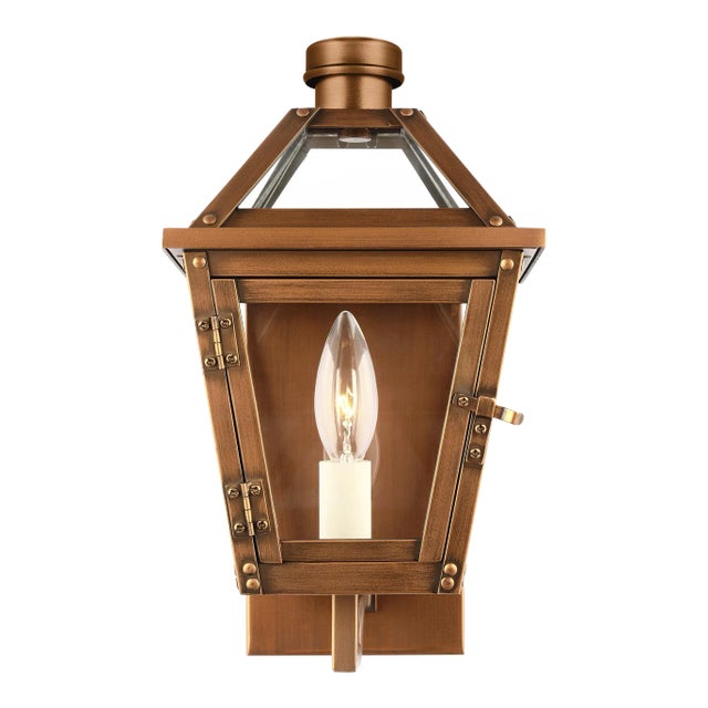 Chapman & Myers by Visual Comfort Studio Hyannis Extra Small Wall Lantern, Natural Copper For Sale