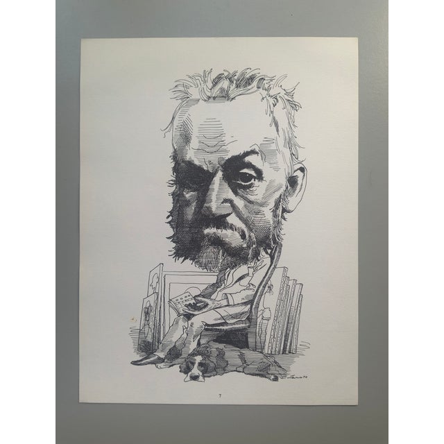 1974 Print Portfolio of Artists Caricatures by David Levine - Set of 14 For Sale - Image 11 of 18