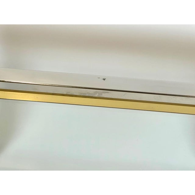 Italian Coffee Table in Chrome & Glass & Brass, 1970s For Sale - Image 11 of 13