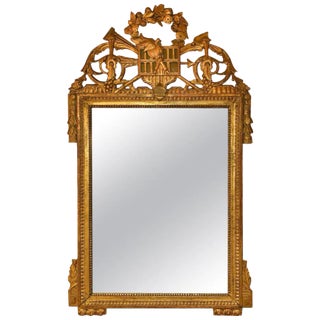 Louis XVI Carved Gilt Mirror For Sale