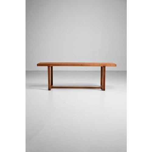 Vintage Oak Slatted Bench For Sale - Image 3 of 10