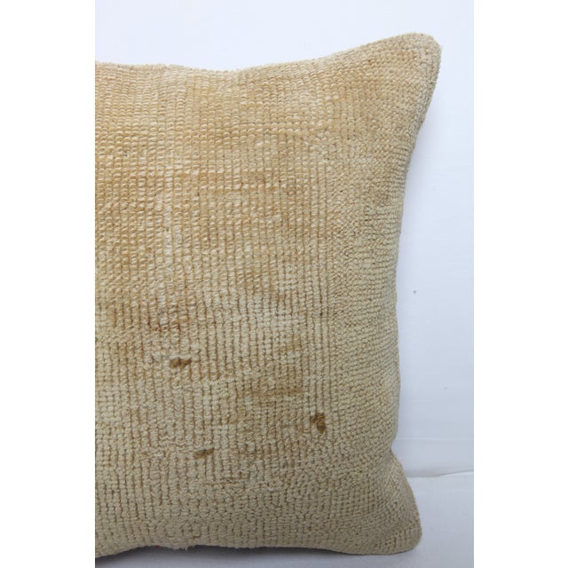 Handwoven Oushak Soft Color Tones Rug Pillow Cushion -16'' X 16'' For Sale In Tampa - Image 6 of 7
