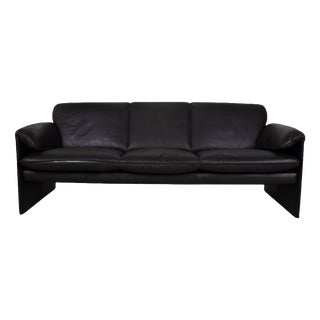 Leather Three-Seater Black Bora Sofa from Leolux For Sale