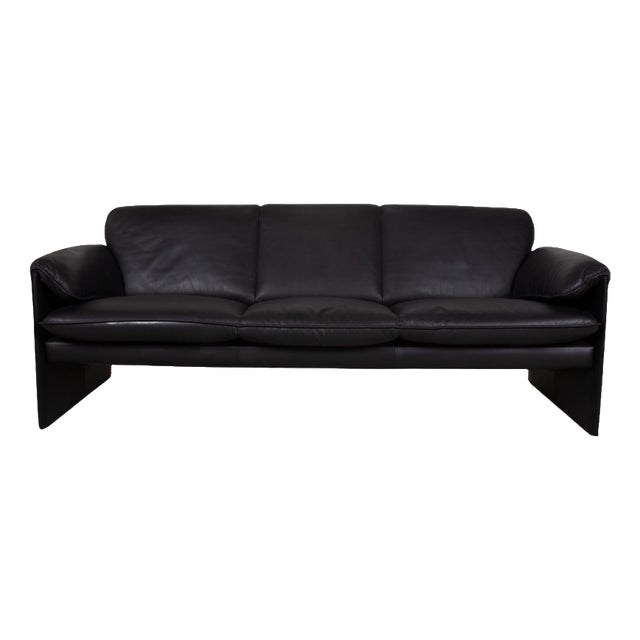 Leather Three-Seater Black Bora Sofa from Leolux For Sale