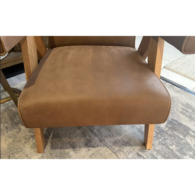 Rh Jakob Leather Lounge Chairs – Set of Two Italian Cavallino Leather | Cocoa For Sale - Image 10 of 18