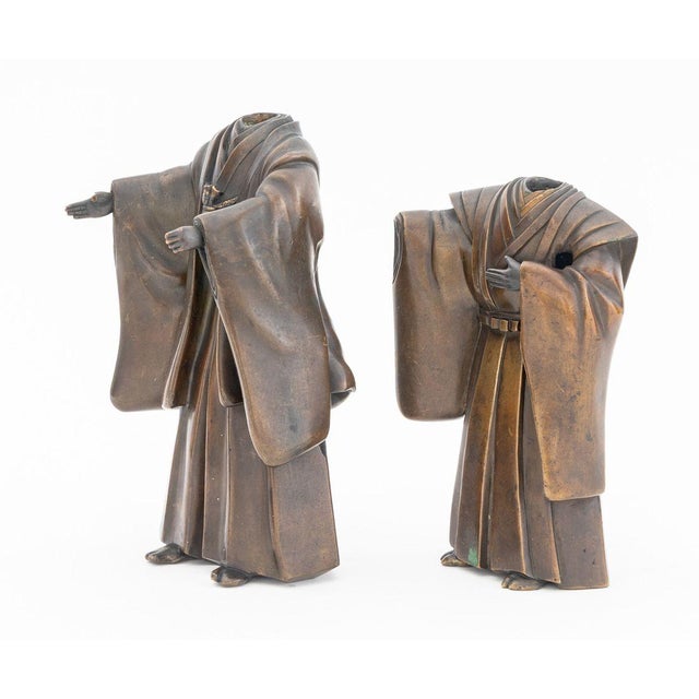 Bronze Japanese Bronze Noh Figures, 3 For Sale - Image 8 of 11
