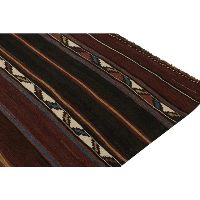 1950s Vintage Shahsavan Persian Kilim in Beige, Brown & Blue by Rug & Kilim For Sale In New York - Image 6 of 8