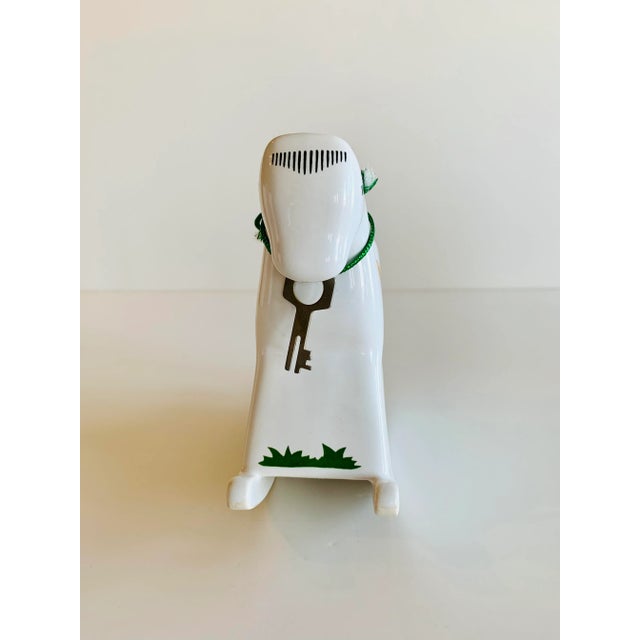 Vintage German Porcelain Rocking Horse "Piggy" Bank For Sale - Image 4 of 10