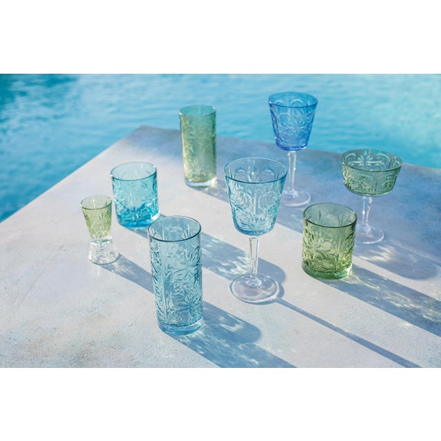 VIETRI VIETRI Barocco Mint Green High Ball For Sale - Image 4 of 5