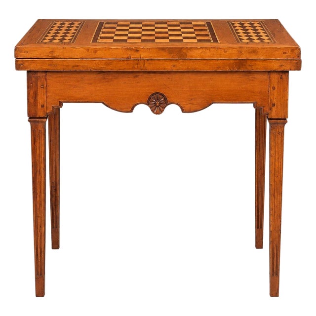 Louis Xvi, French Provincial Games Table, Parquetry, Fruitwood, France, 1800s For Sale
