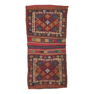 Late 19th Century Antique Kurdish Jaf Saddle Bag Rug, 02'03 X 04'09 For Sale