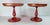 Traditional 19th Century Pair of Bohemian Red Cranberry Glass Centerpiece Compotes or Tazza For Sale - Image 3 of 16