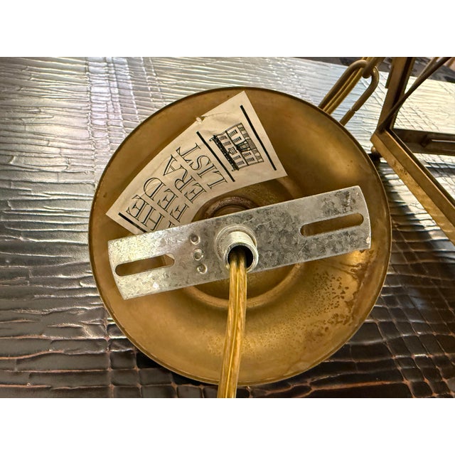 The Federalist Brass Four Bulb Hanging Lantern For Sale - Image 12 of 12