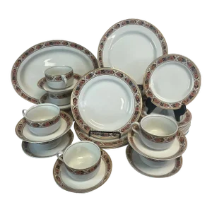 Mid-Century English Rustic European Botanical Rim Johnson Brothers China - Set of 44
