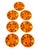 Mid Century Retro Orange Floral Plates Made in Italy - Set of 7 For Sale - Image 9 of 11