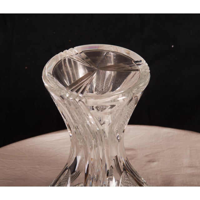 Glass Vintage Crystal Flower Vase, 1970s For Sale - Image 7 of 12