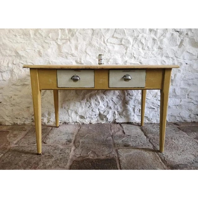 Beige Antique Spanish Pine Kitchen Table, 1880 For Sale - Image 8 of 11
