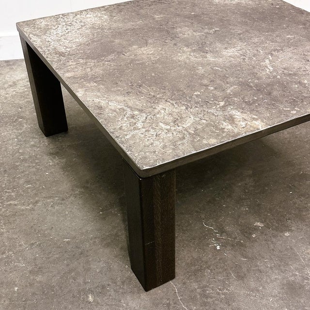 Slate & solid oak coffee table — textural slate slab, sculptural presencethis impressive square coffee table originates...