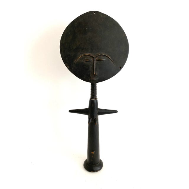 1960s hand-carved wood African Ashanti fertility doll from Ghana, worn by pregnant women tucked into their waists to...