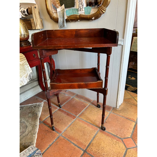 Early 20th Century Ferguson Bros. Tiered Patial Gilt Mahogany Folding Rafraichissoir Butler Tray Trolley For Sale - Image 12 of 16