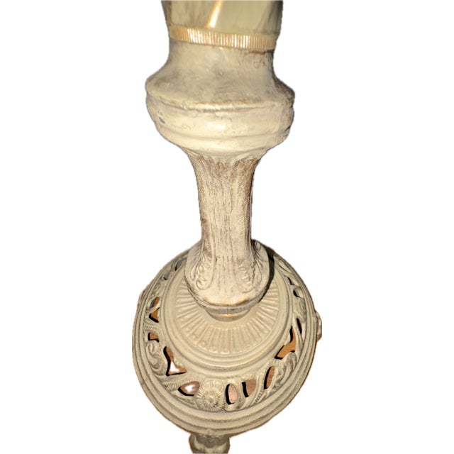 Vintage 1920s Spanish Revival Barley Twist Cast Iron Bridge Floor Lamp For Sale - Image 12 of 14