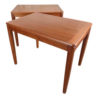 Pair of Mid-Century Modern Teak End Tables by Göte Möbler Nässjö, Sweden c.1960 For Sale