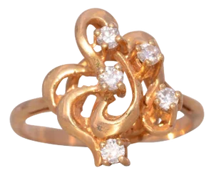 The Flow: Free Formed Natural Diamond Ring in Yellow Gold
