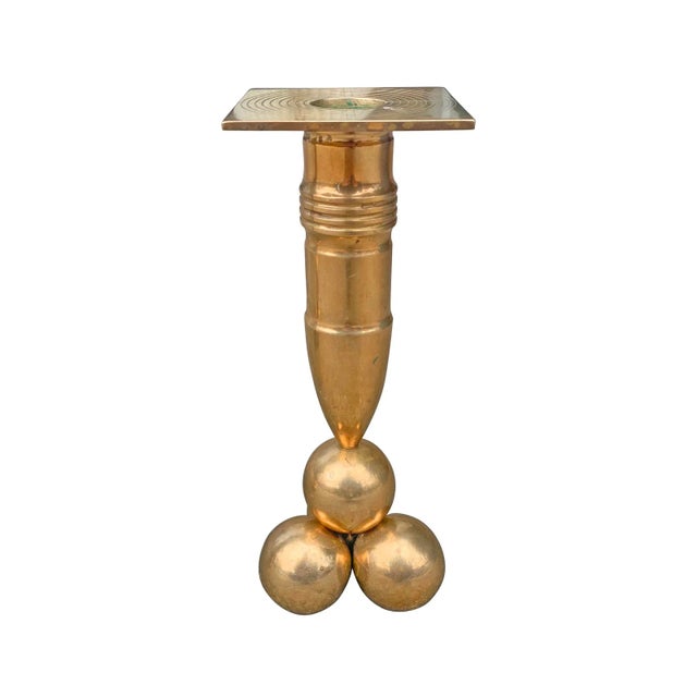 Mid 20th Century Bronze Candlesticks by Gusum Mässing - a Pair For Sale In Chicago - Image 6 of 11