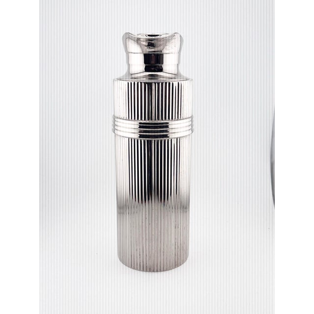 Mid-Century Modern Mid-Century Christian Dior Modernist Ribbed Silver Thermal Carafe For Sale - Image 3 of 14