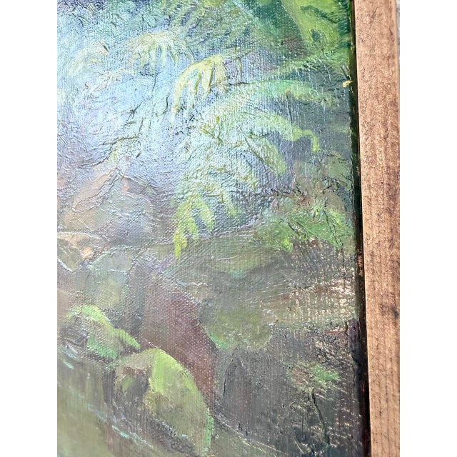 Jungle Forest Landscape, 1960s, Oil on Canvas For Sale - Image 12 of 18