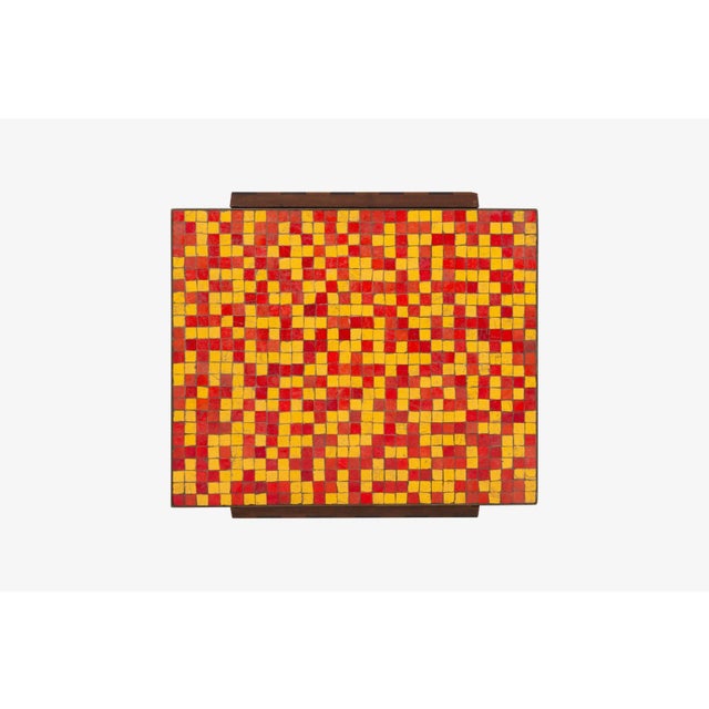 Wood Edward Wormley for Dunbar Occasional Table With Murano Mosaic Tiles For Sale - Image 7 of 12