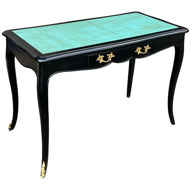1950s 1950s French Louis XIV Style Desk / Bureau Plat With Gilt Bronze Ormolu For Sale - Image 5 of 6