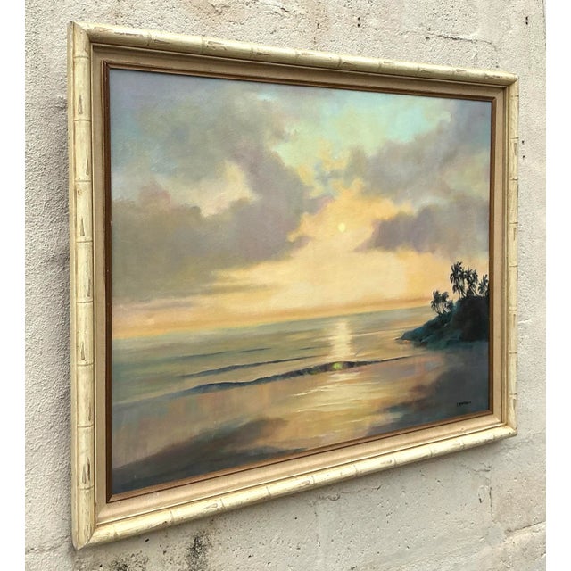 Vintage Boho Original Landscape Oil Painting on Canvas For Sale - Image 4 of 7