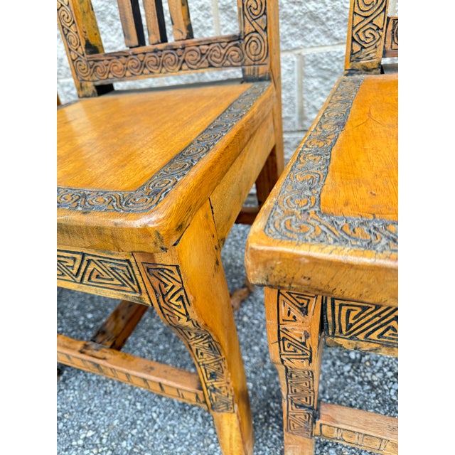 Brown Custom Hand Carved Witco Tiki Style Polynesian Side Chair For Sale - Image 8 of 11