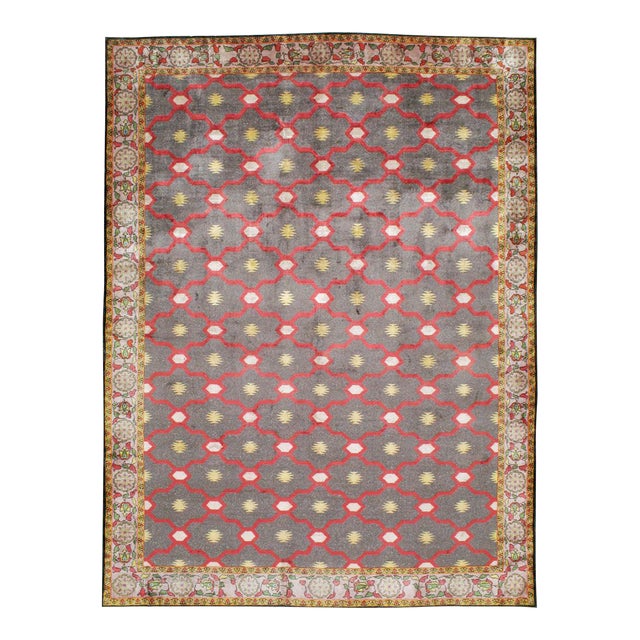 Galerie Shabab Collection Mid-20th Century Indian Agra Silk Room Size Rug For Sale