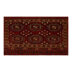 Pretty Red Background Antique Tekke Turkmen Chuval With Silk & Cotton Highlights