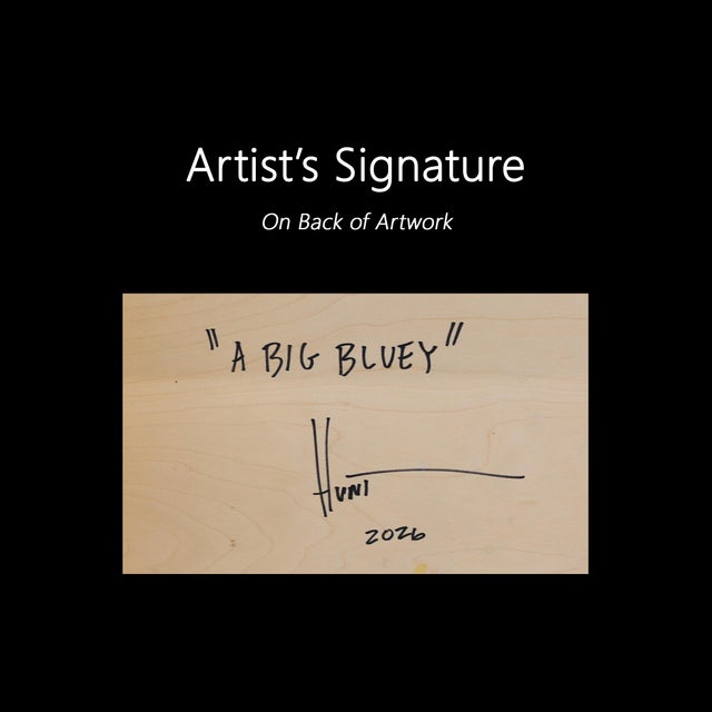 A Bit Bluey - Original Contemporary Minimalist Abstract Mixed Media Painting by Ricky Hunt For Sale - Image 9 of 9